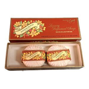 Vintage Sandal Wood Scented Savon De‎ Luxe CELEBRITY Soap Set Of 2 New Open Box